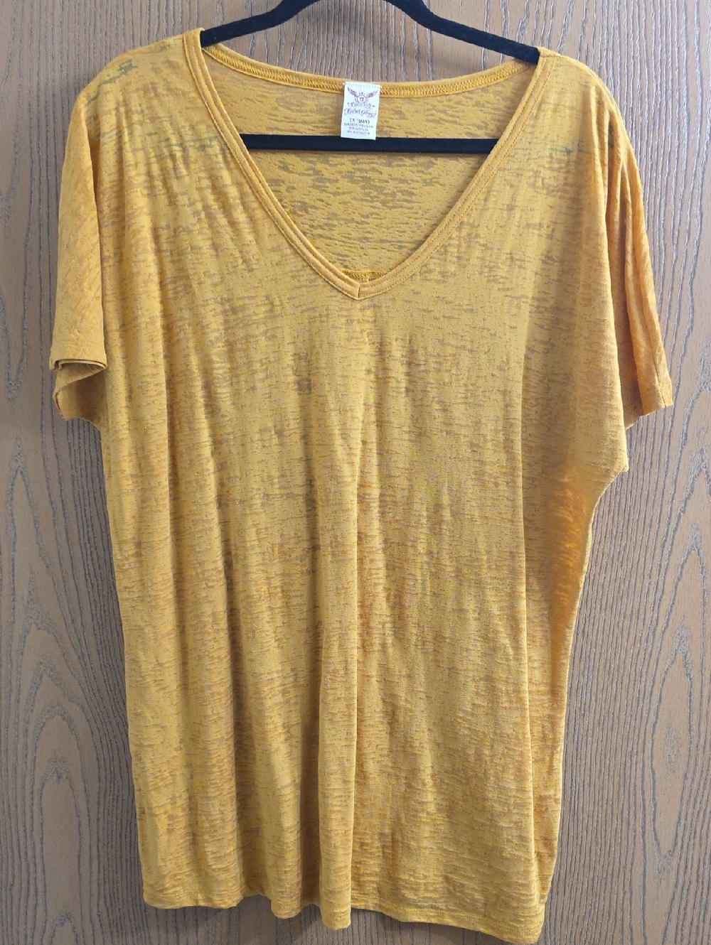 Faded Glory Golden Yellow V-Neck Tee